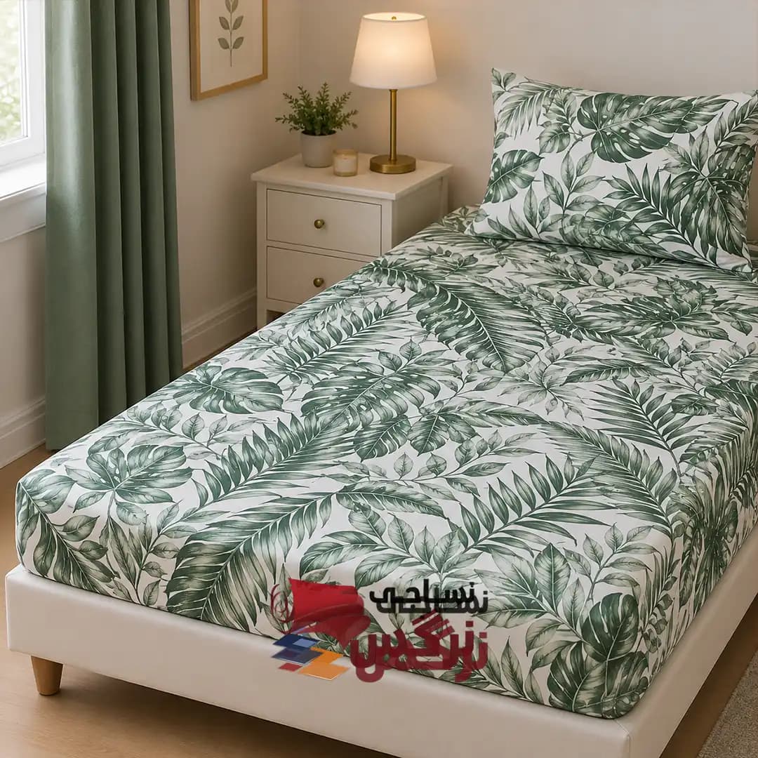 نیم ست کاورکشدار تخت و روبالشتی نخ پنبه گلدار کد 271 — تصویر ۷