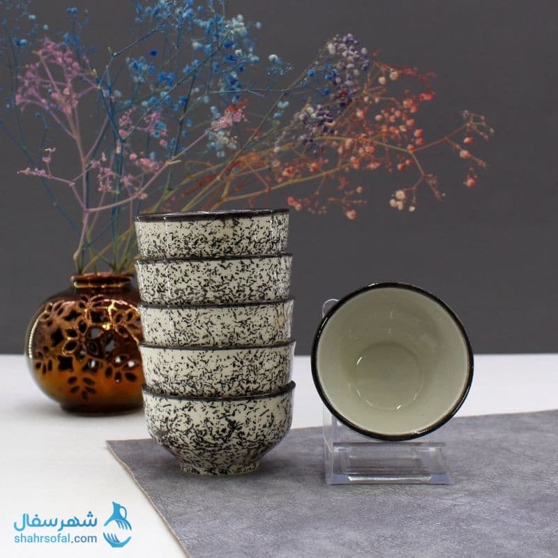 ترشی خوری سرامیکی طرح مرمر طوسی و زرد