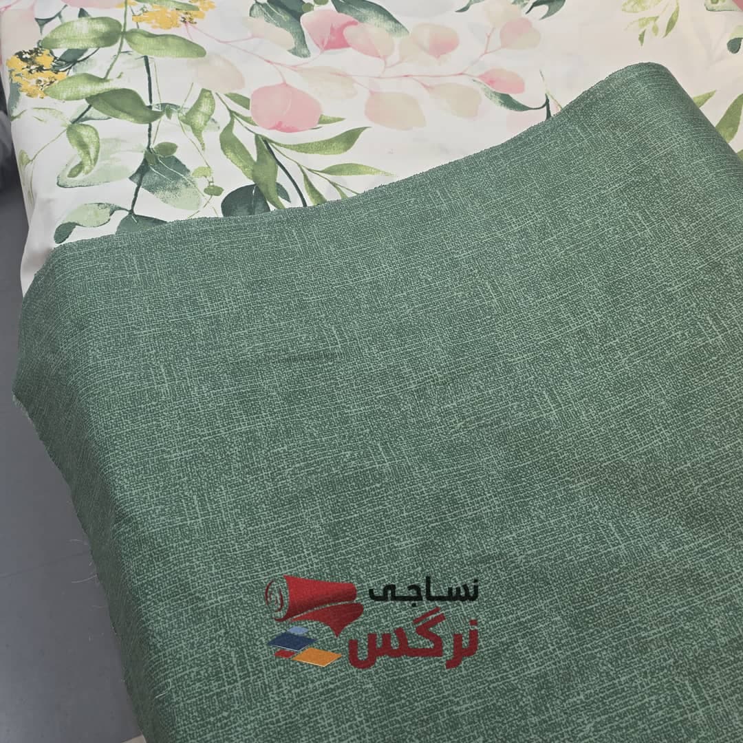روبالشتی نخ پنبه سبز تکرنگ کد 419 — تصویر ۲
