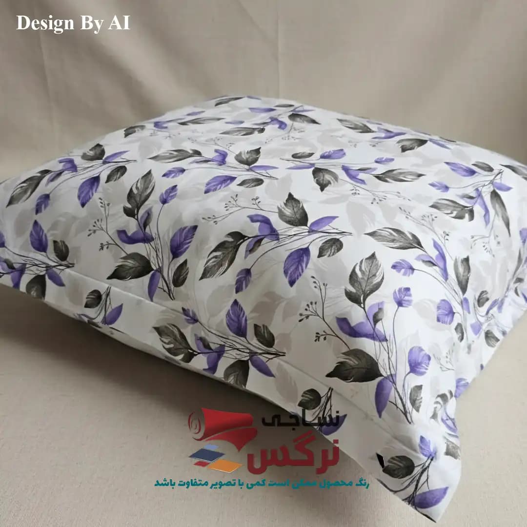 روبالشتی ساتن ابریشم گلدار کد 633 — تصویر ۴