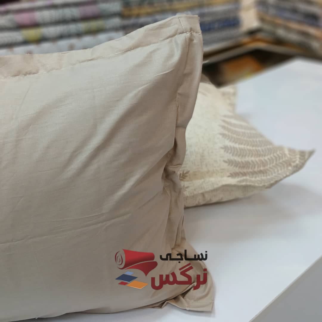 روبالشتی نخ پنبه گلدار نسکافه ای کد 655 — تصویر ۶