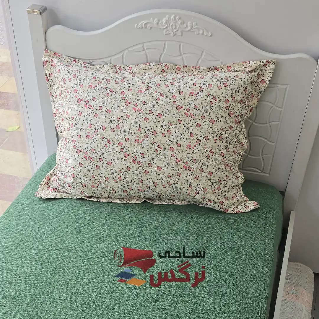 نیم ست کاورکشدار تخت و روبالشتی نخ پنبه گلدار — تصویر ۶