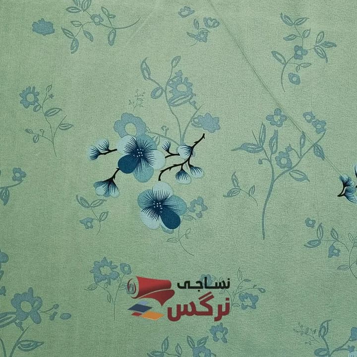 ملحفه نخ پلی استر طرح گل سبز عرض 2.5 کد 280