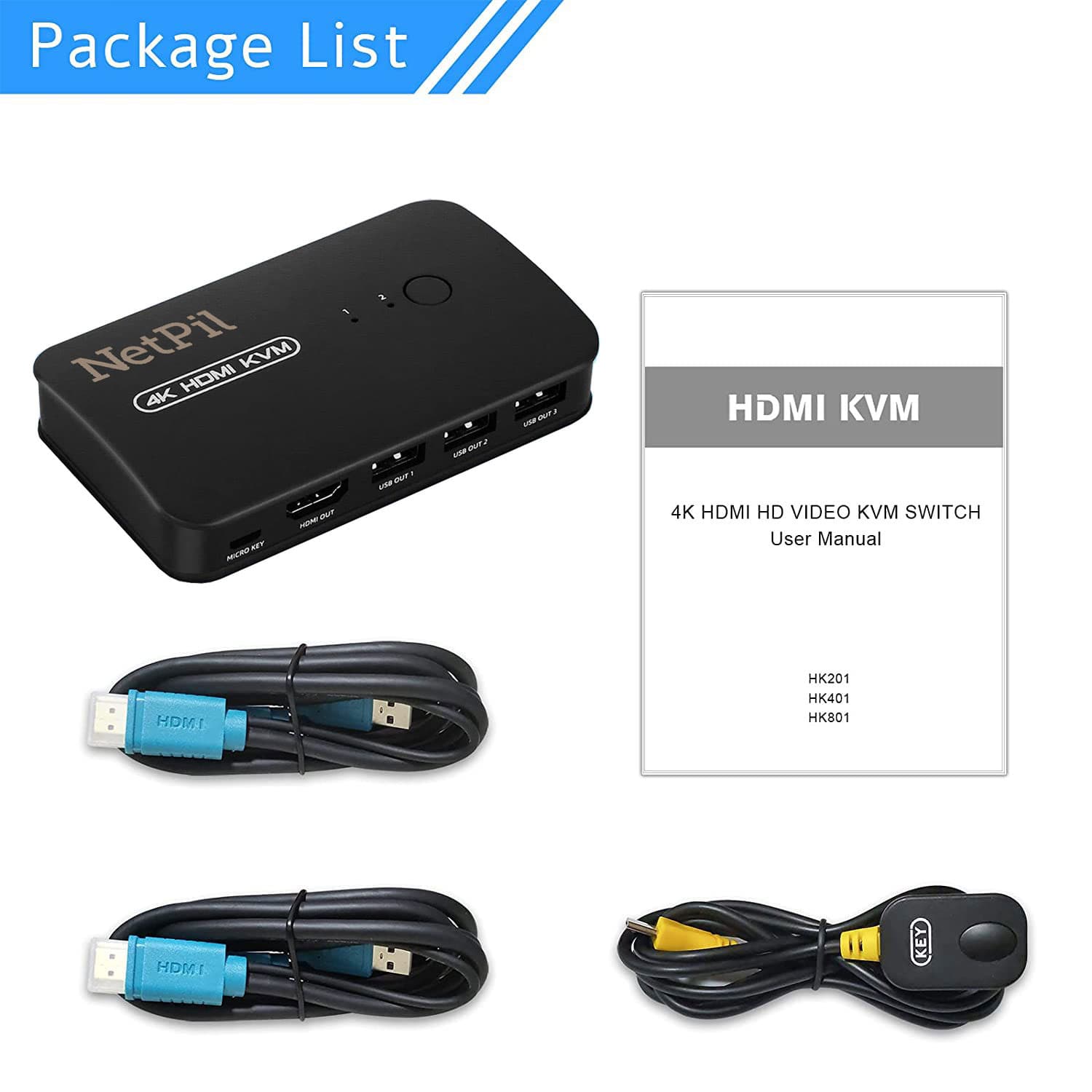 سویچ دو پورت HDMI KVM نت پیل مدل HK201 — تصویر ۲