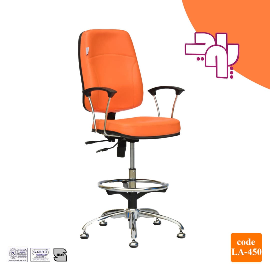 صندلی آزمایشگاهی کد LA-450 (جک بلند) + مشخصات و خرید | پاوید