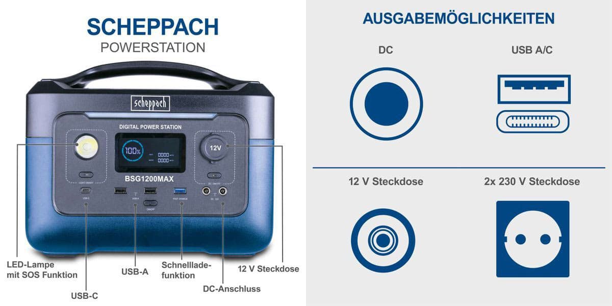 پاور استیشن آلمانی Scheppach مدل BSG1200MAX — تصویر ۴