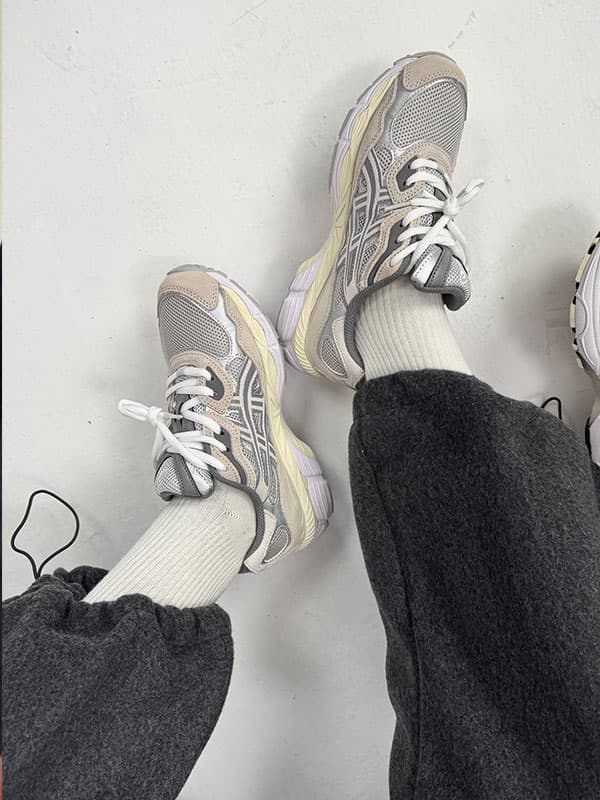 کتونی اسیکس طوسی صورتی – Asics – 002