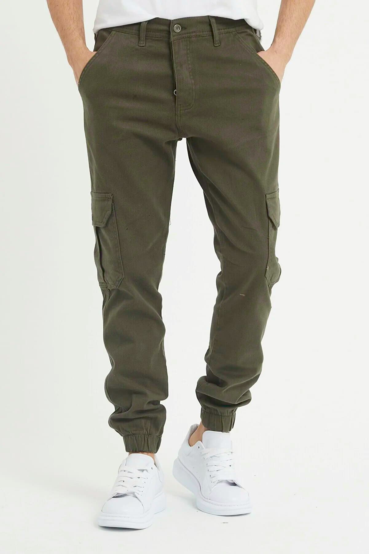 شلوار جاگر مردانه جیب دار خاکی-DAMGA JEANS 21KEGPNT0022CML — تصویر ۲