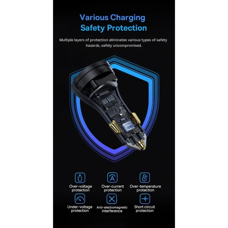 شارژر فندکی 65 وات بیسوس مدل Golden Contactor Pro — تصویر ۹