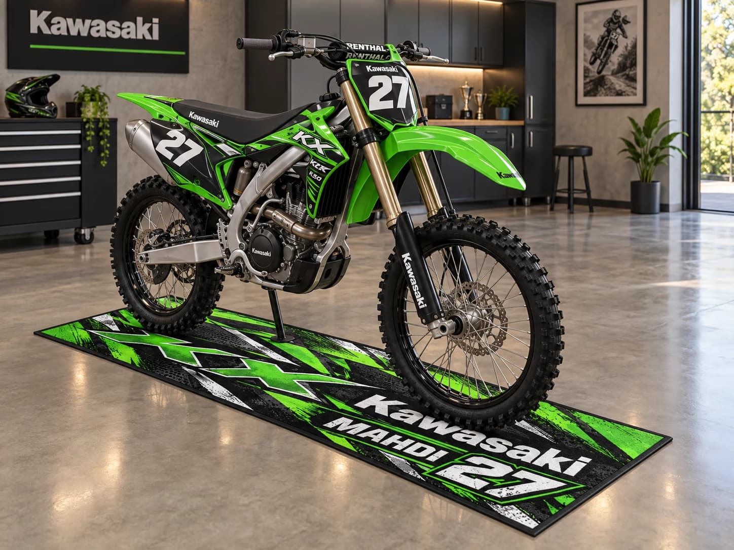 فرش زیر موتور کراس Custom Rider کاوازاکی کد MM-KAW-KX-RDR-70220 — تصویر ۳