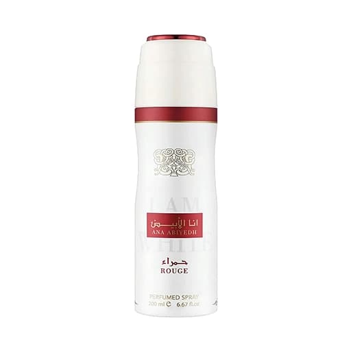 اسپری بدن انا الابیض حمرا رژ لطافه حجم 200 میلیلیتر اورجینال | Ana Abiyedh Rouge Body Spray Lattafa