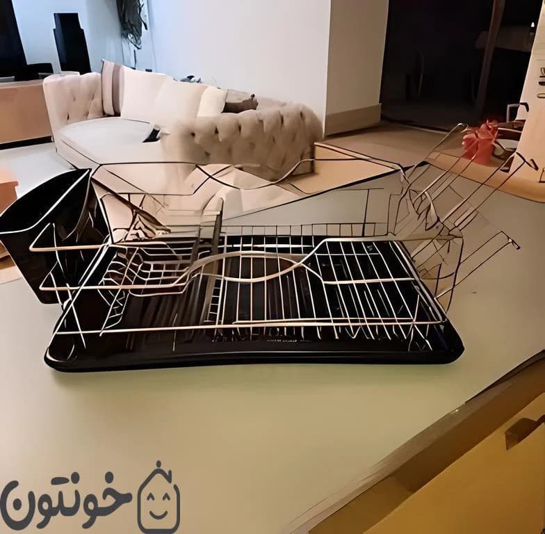 جا ظرفی کنار سینگ فورتیک طلایی 1 طبقه مدل G970 — تصویر ۲