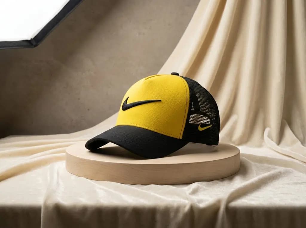 کلاه گورین پشت توری NIKE زرد (مدل p1005)