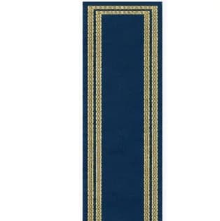 فرشینه راهرویی باشگاه آبی رویال با حاشیه طلایی 2945 C (پس کرایه) — تصویر ۳