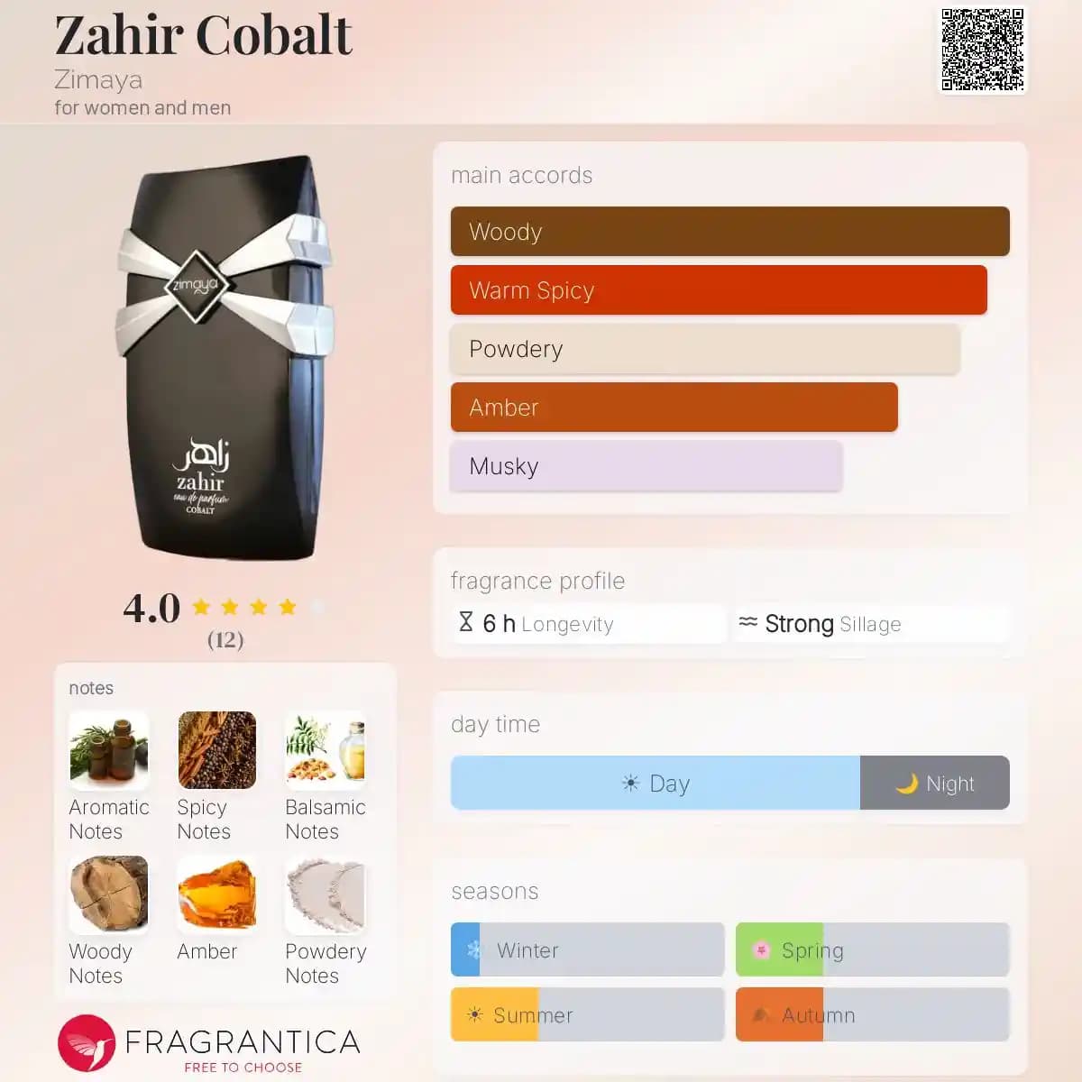 ادکلن زاهر کوبالت زیمایا حجم 100 میلیلیتر اورجینال | Zahir Cobalt Zimaya — تصویر ۲