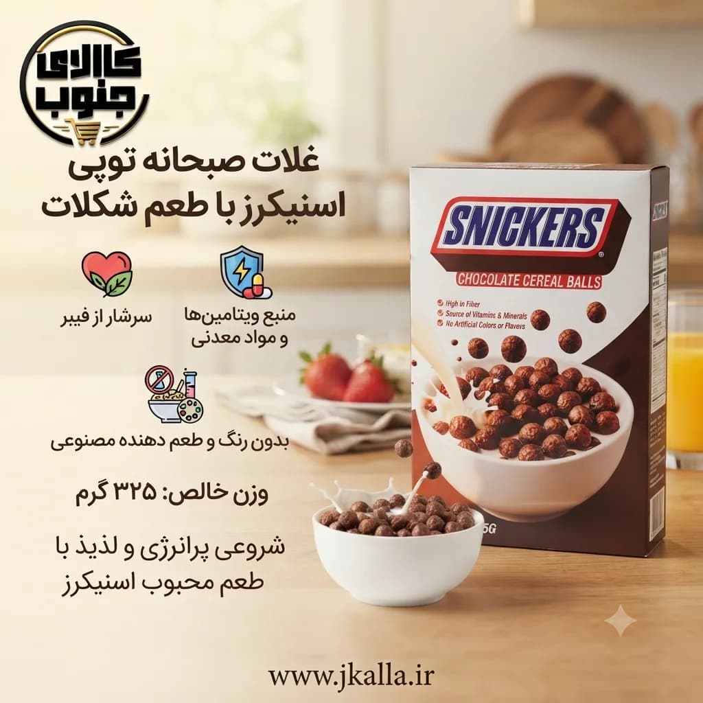 غلات صبحانه شکلاتی اسنیکرز 325 گرمی — تصویر ۷