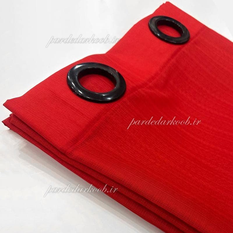 پرده پانچ آماده حریر بافت دار قرمز ارتفاع 180 سانت