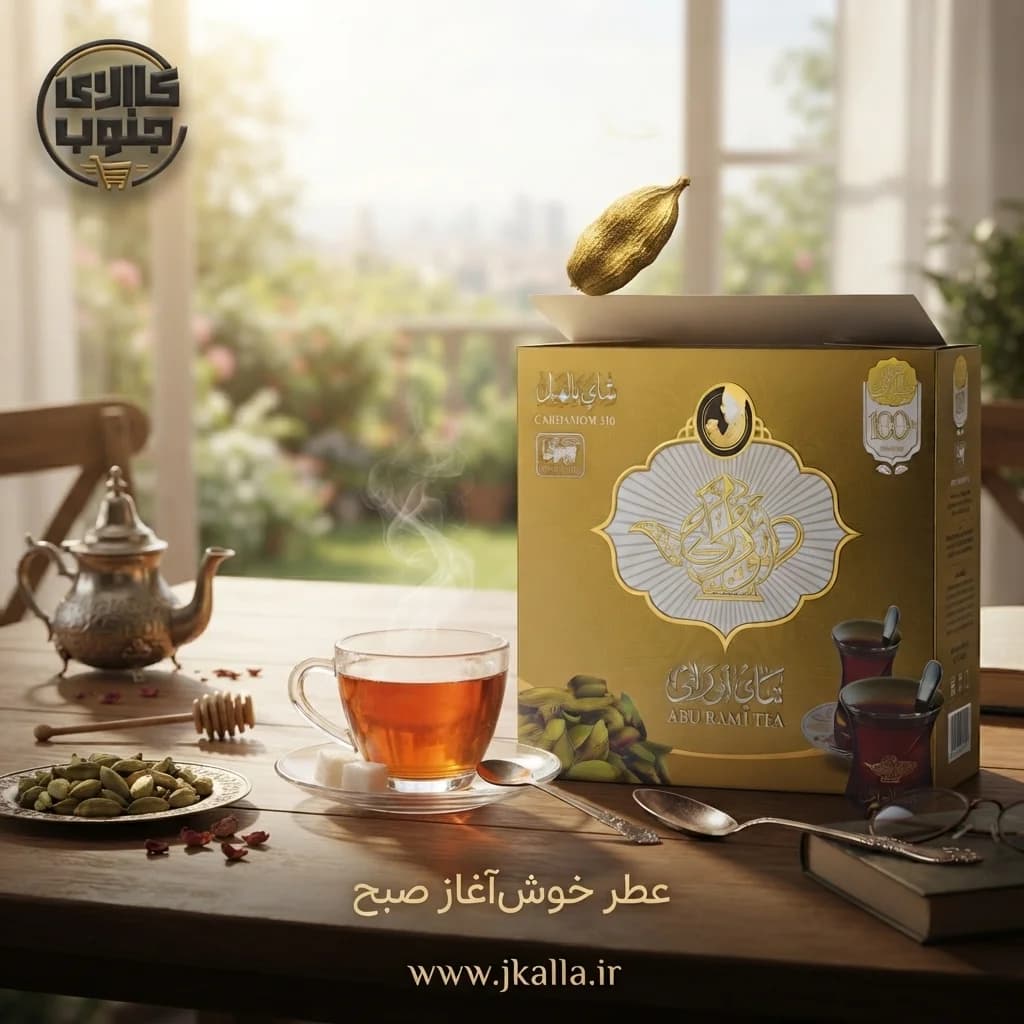 چای سیاه با طعم هل ابورامی Abu Rami وزن 450 گرم — تصویر ۴