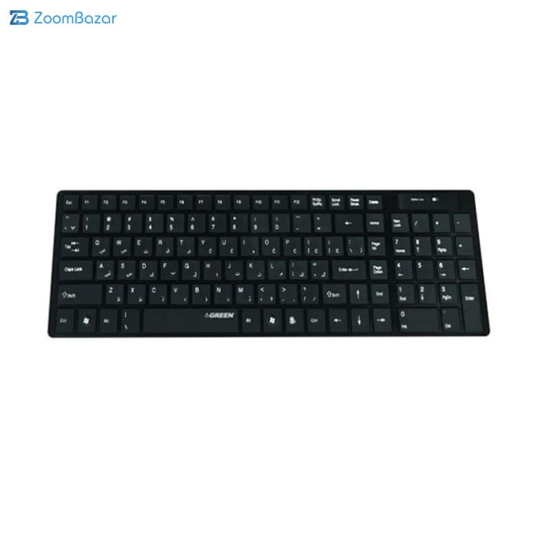 کیبورد بی سیم گرین مدل GK-101W با حروف فارسی — تصویر ۷