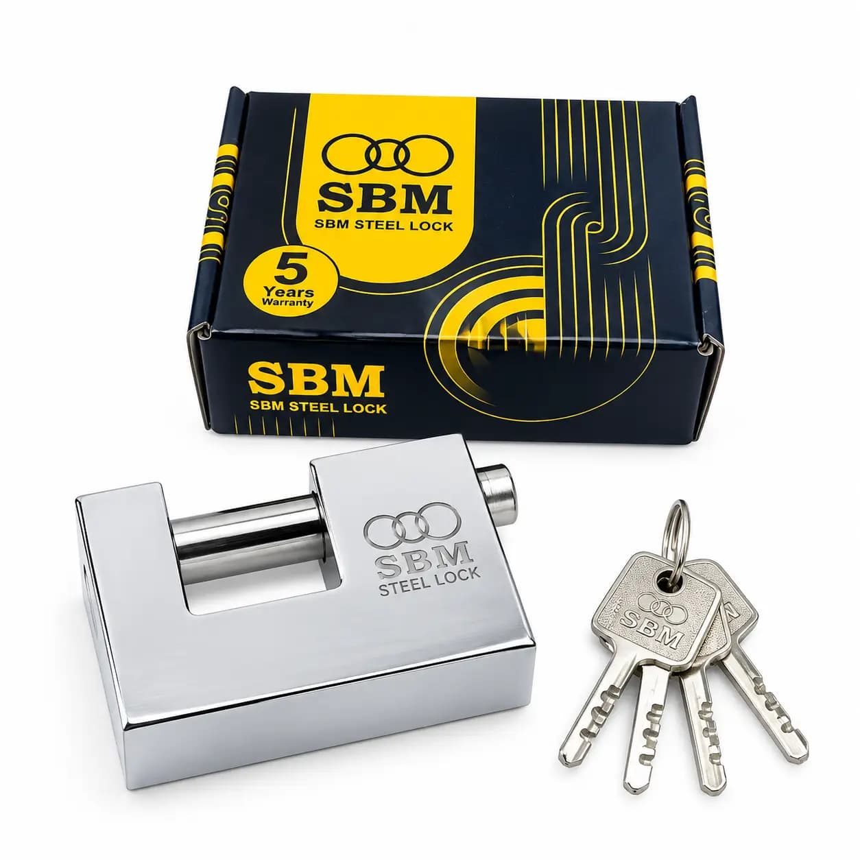 قفل کتابی فولادی سایز 90 مدل SBM — تصویر ۲