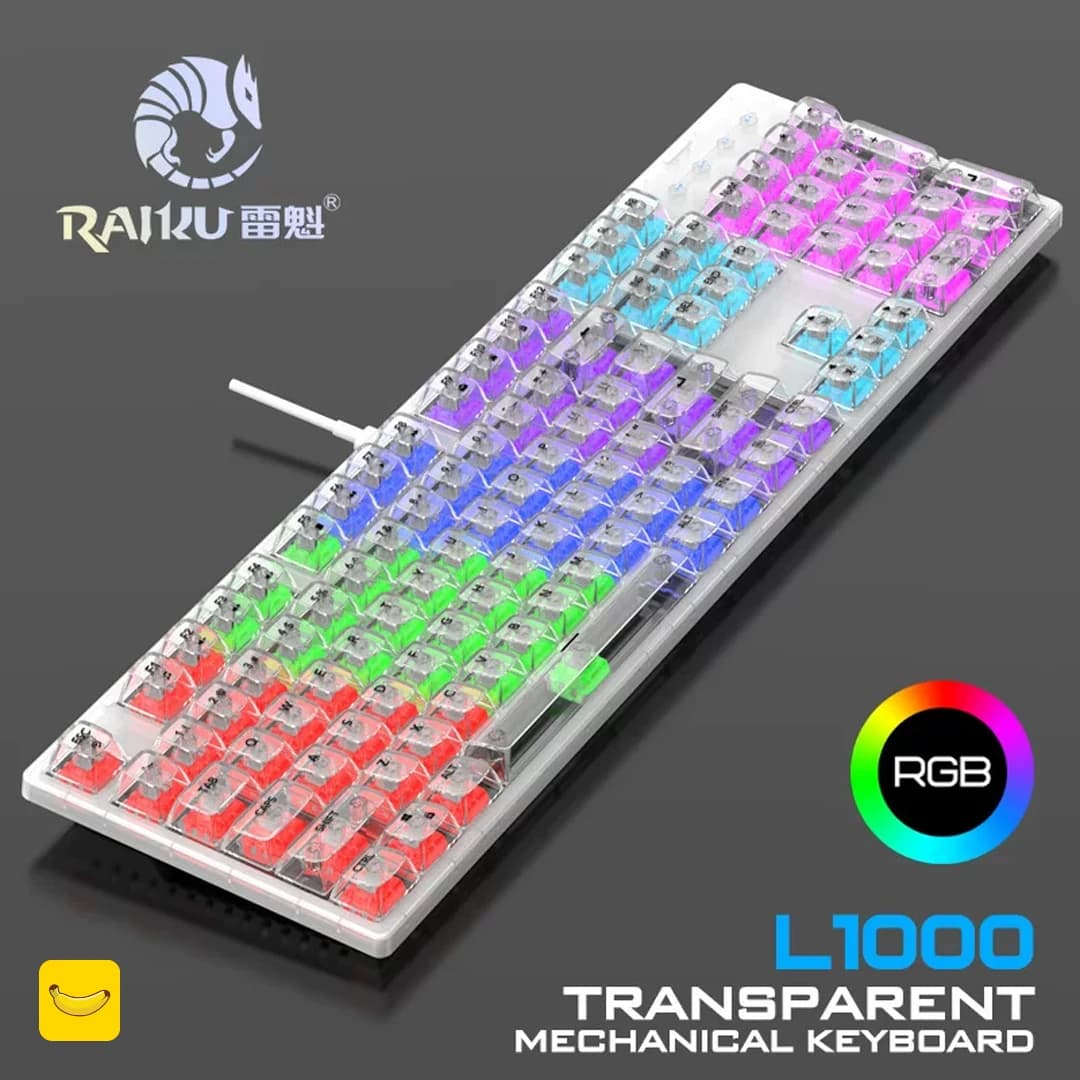 کیبورد گیمینگ مکانیکی شفاف Raiku مدل L1000 — تصویر ۶
