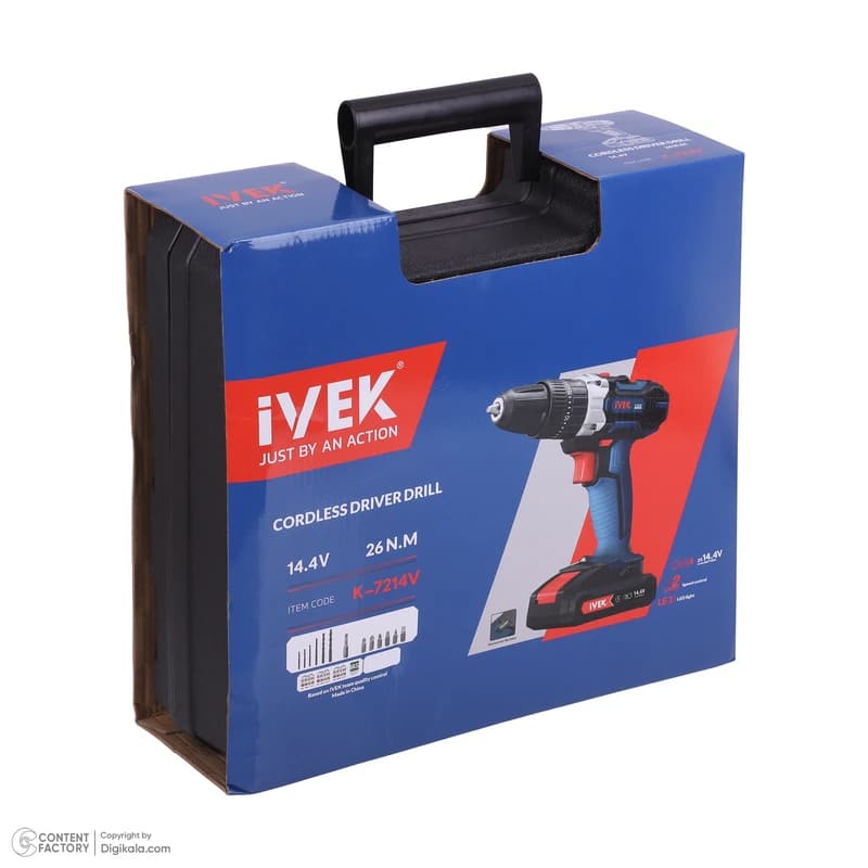 دریل پیچ گوشتی شارژی ایوک IVEK مدل 7214 | 14.4 ولت — تصویر ۵
