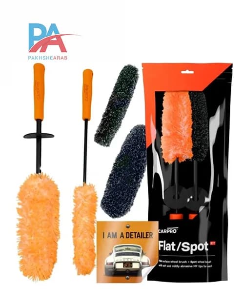 برس شستشوی رینگ خودرو کارپرو مدل Flat & Spot (ست 2 عددی) | CarPro Flat & Spot Wheel Brush Set — تصویر ۴