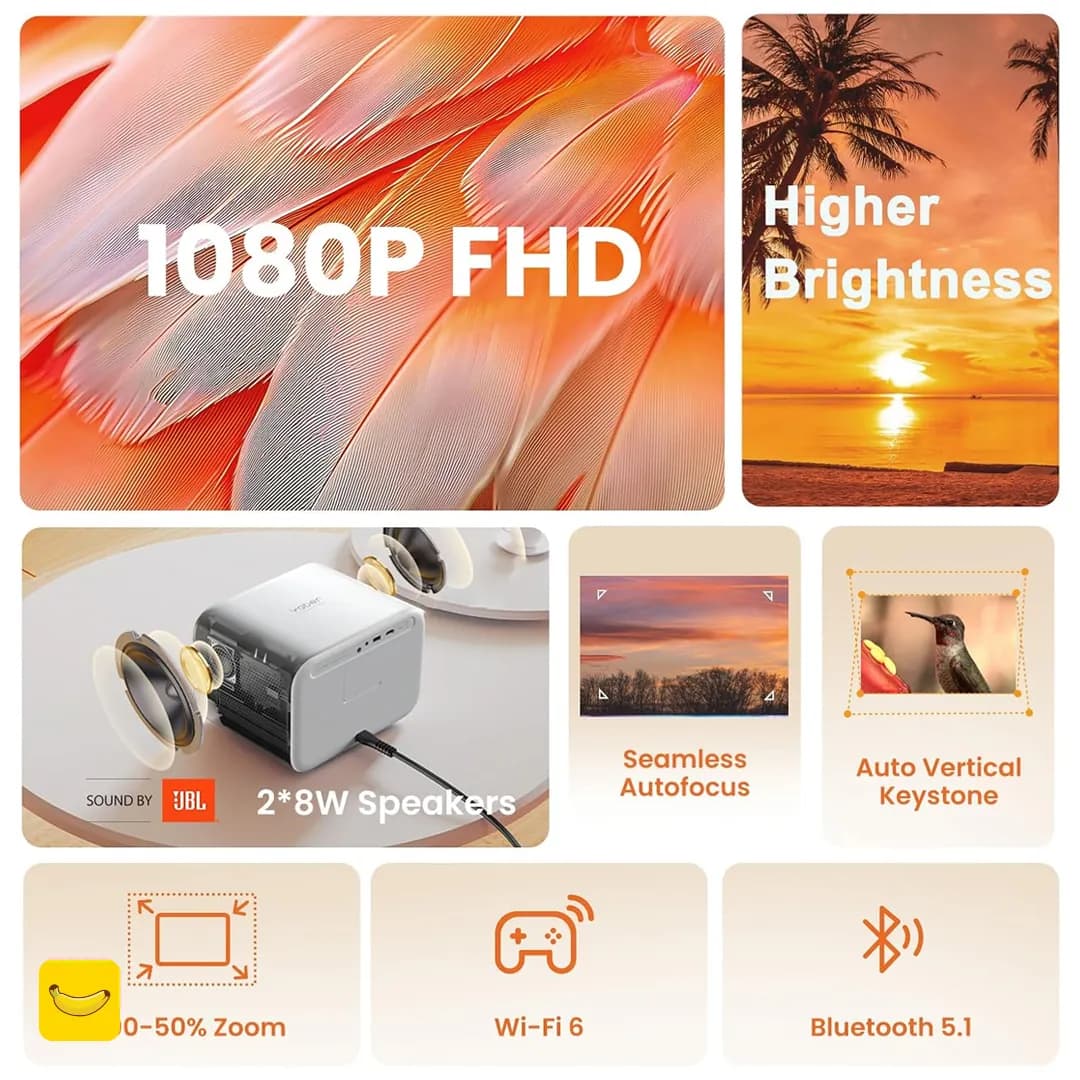 ویدئو پروژکتور Yaber مدل L2S با اسپیکر JBL — تصویر ۵