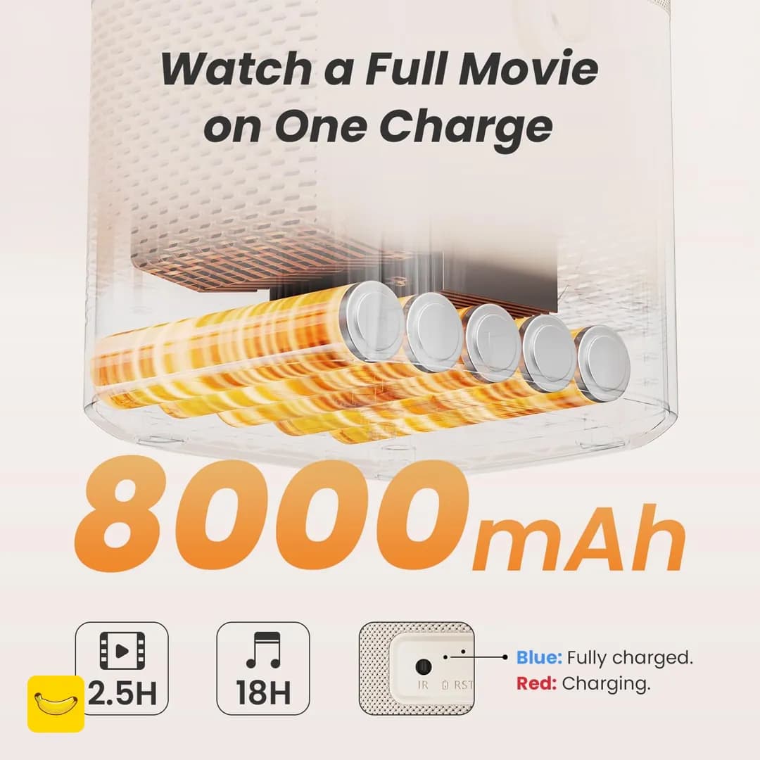 ویدئو پروژکتور شارژی Yaber مدل T2 با اسپیکر JBL — تصویر ۹