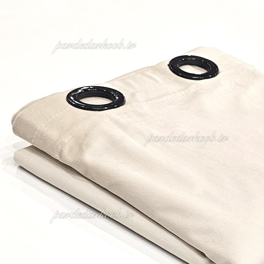 پرده پانچ آماده مخمل کرم ارتفاع 280 سانت — تصویر ۶