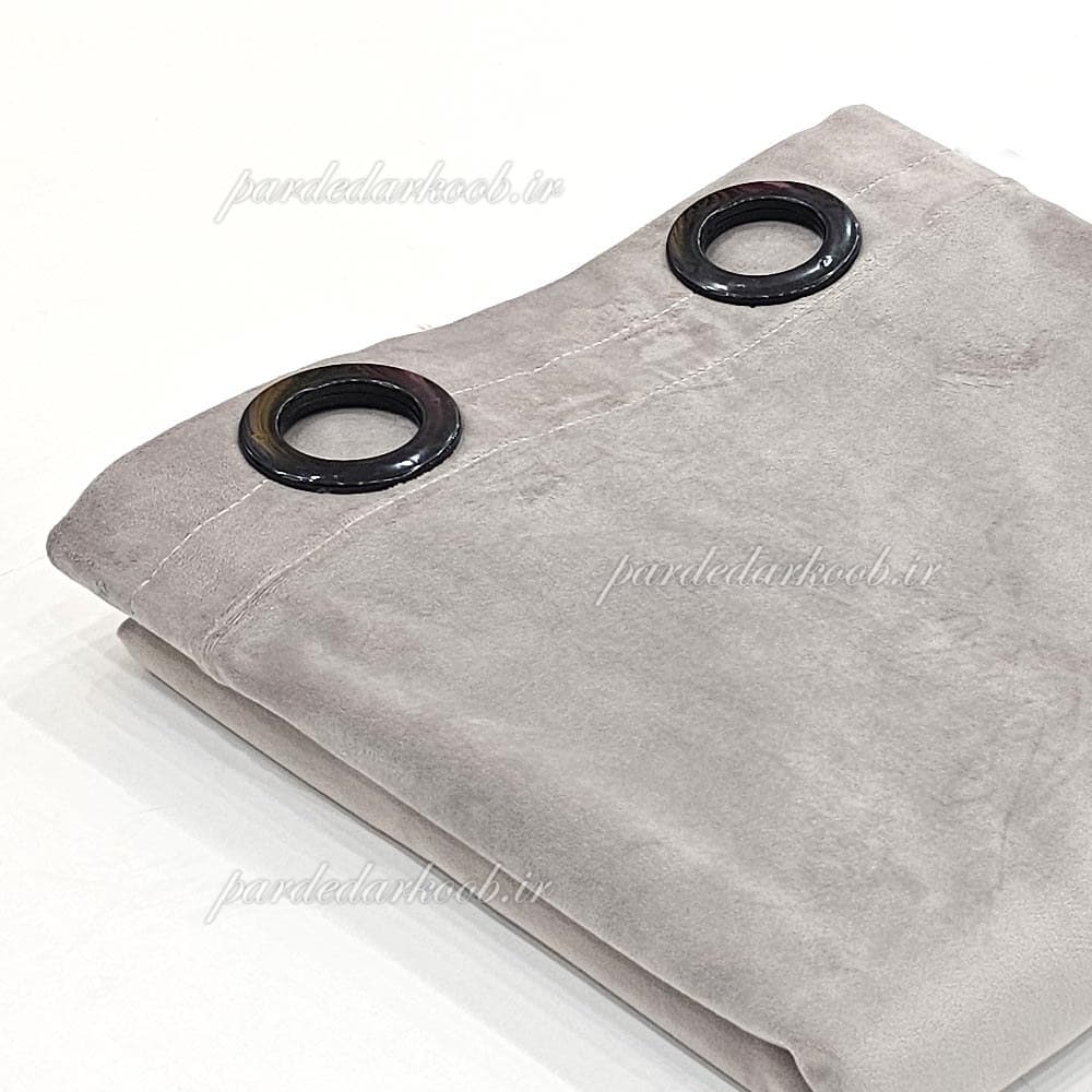 پرده پانچ آماده مخمل طوسی روشن ارتفاع 280 سانت