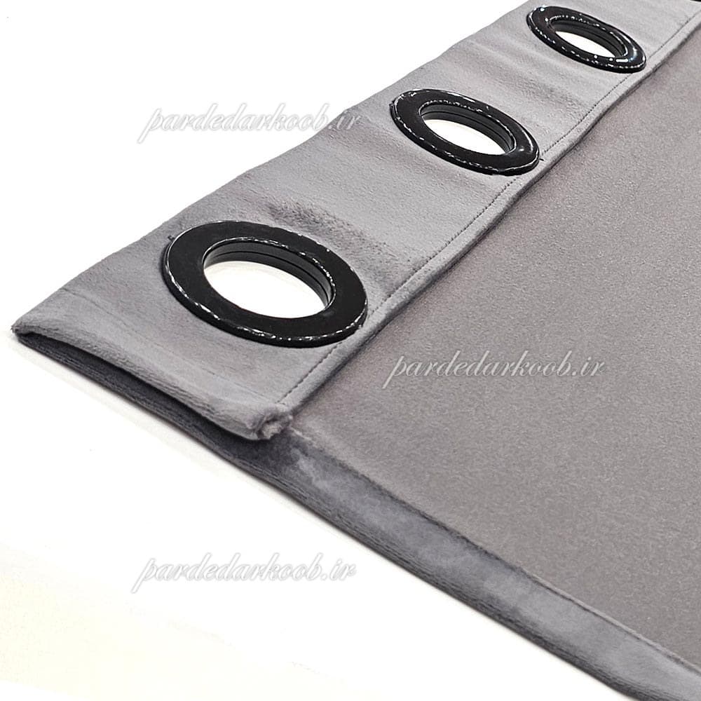 پرده پانچ آماده مخمل طوسی تیره ارتفاع 280 سانت — تصویر ۷