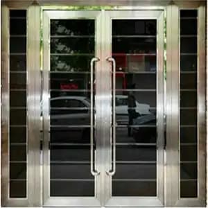 درب استیل لابی شیشه دار کد 319 — تصویر ۲