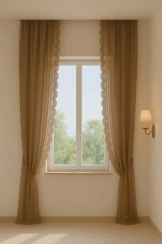 پرده تور حاشیه دار لبه دوزی در 5 رنگ — تصویر ۹