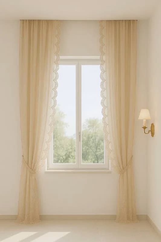 پرده تور حاشیه دار لبه دوزی در 5 رنگ — تصویر ۷