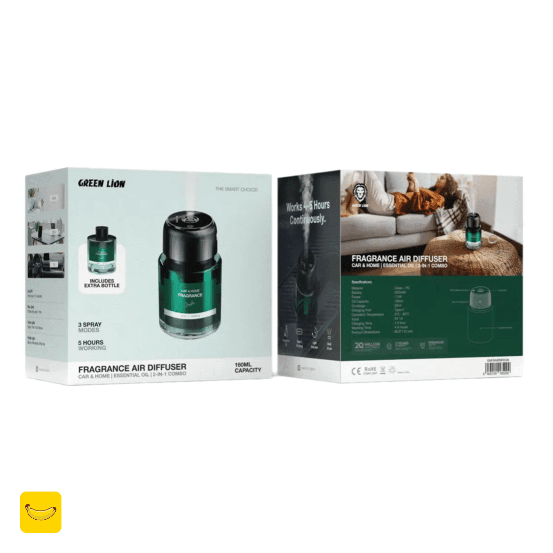 خوشبو کننده شارژی هوشمند ماشین و خانه گرین لاین مدل Fragrance Air Diffuser 2in1 160 ml — تصویر ۶