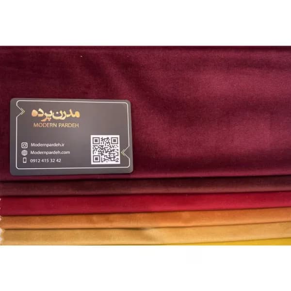پرده مینیمال ترکیب حریر و مخمل زرشکی کد 55 — تصویر ۲