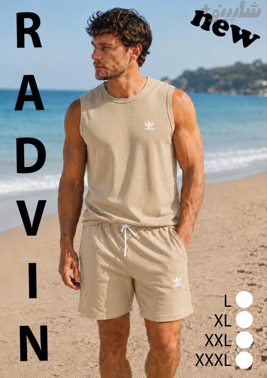 ست تیشرت و شلوارک اسپرت مردانه مدل RADVIN شیک و باکیفیت – رنگ کرم