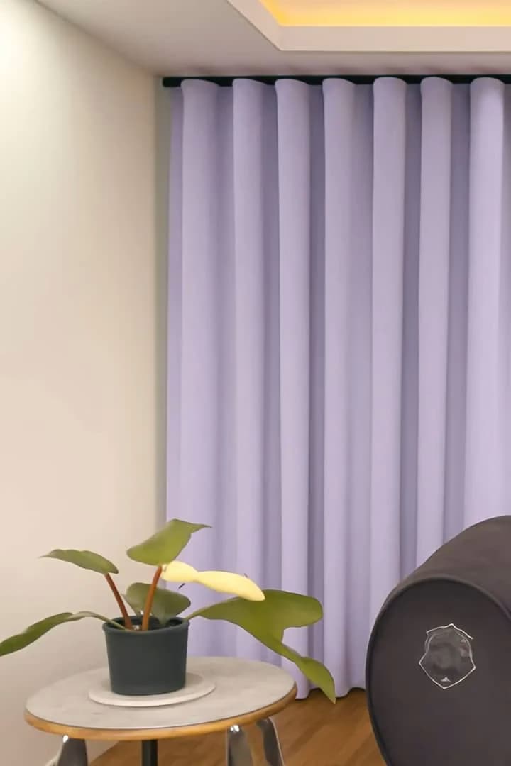 پرده مینیمال مخمل ساده یاسی روشن کد 20