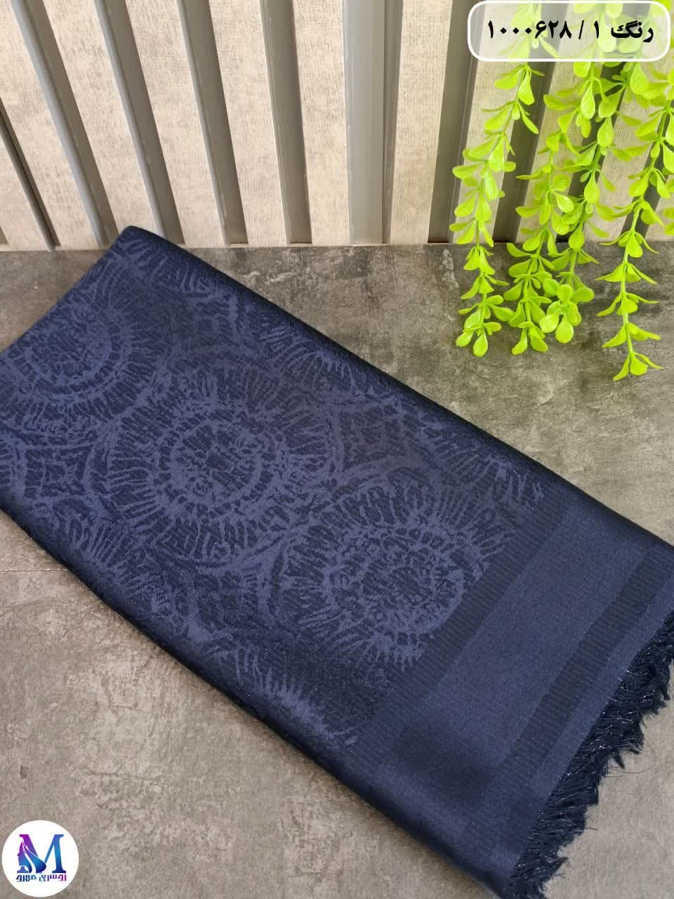 روسری مجلسی ابریشم ژاکارد لمه دار 140 خورشید — تصویر ۱۱