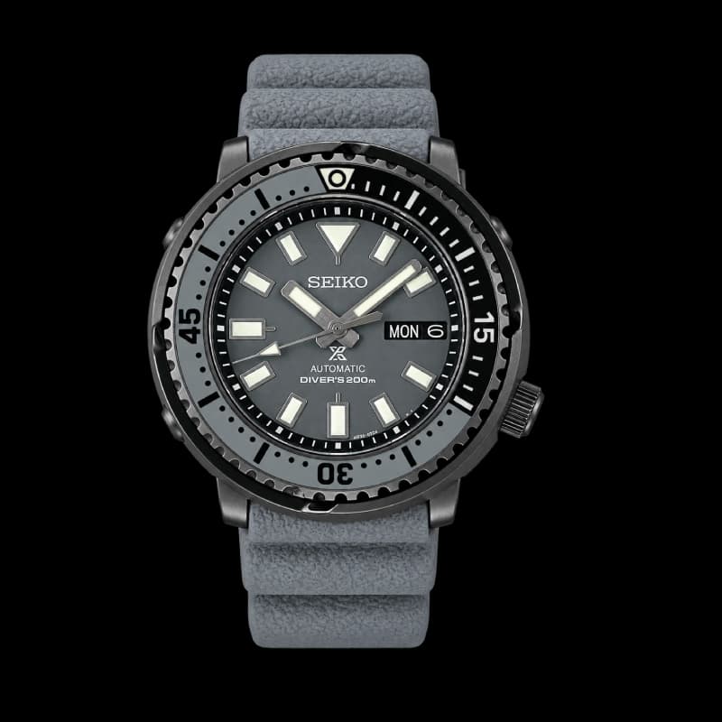 سیکو Prospex Street Series Urban Safari Tuna 43.2 استیل | صفحه خاکستری و بند سیلیکونی خاکستری | رفرنس SRPE31K1 — تصویر ۲