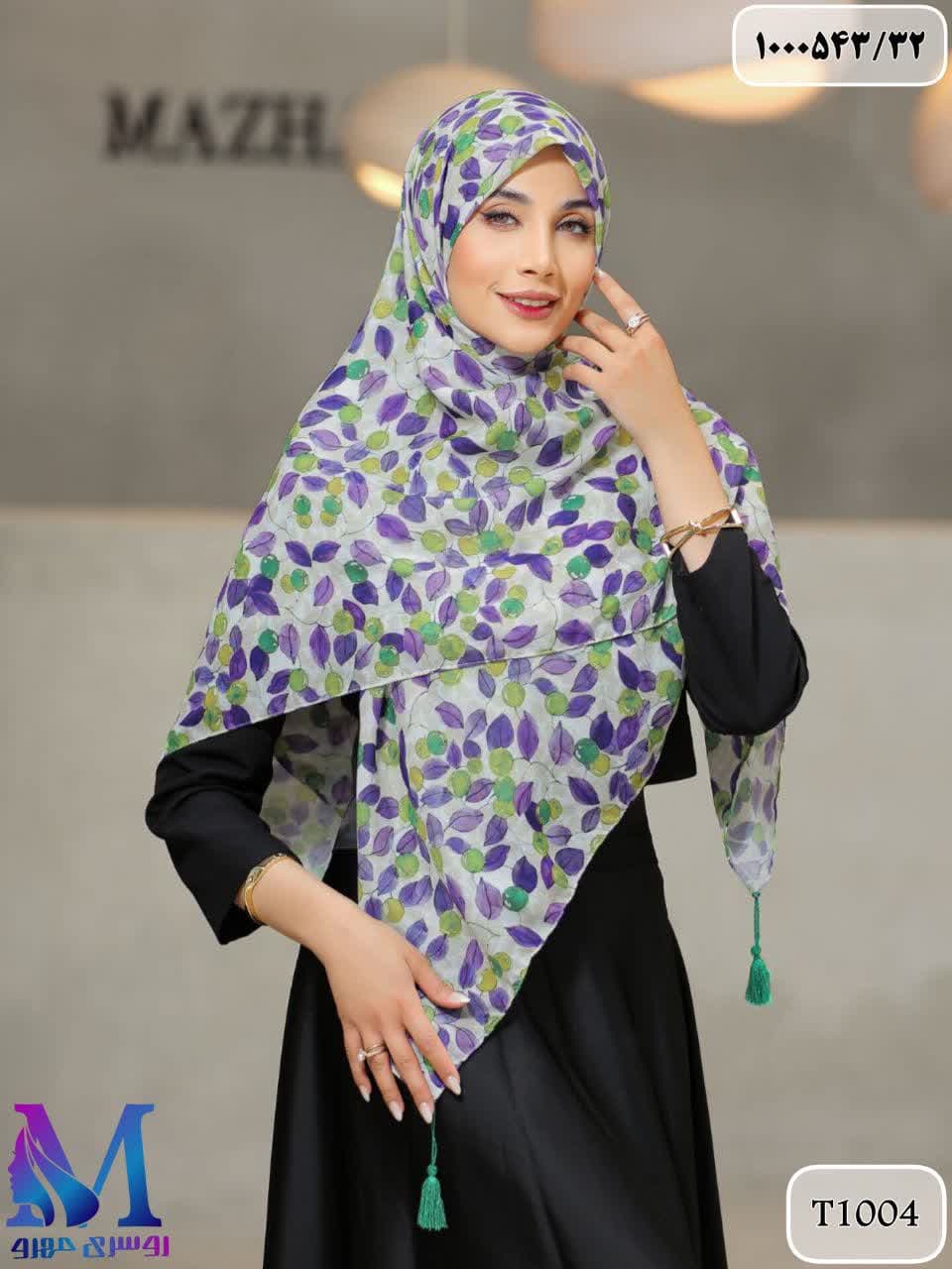 روسری نخی آبرنگی 140 کندیس T1004 — تصویر ۲