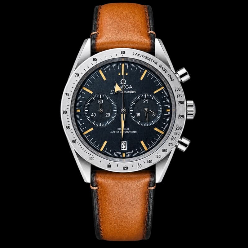 امگا اسپیدمستر ’57 Co-Axial Master Chronometer Chronograph 40.5، استیل، صفحه مشکی و بند چرمی قهوه‌ای | رفرنس 332.12.41.51.01.001 — تصویر ۵