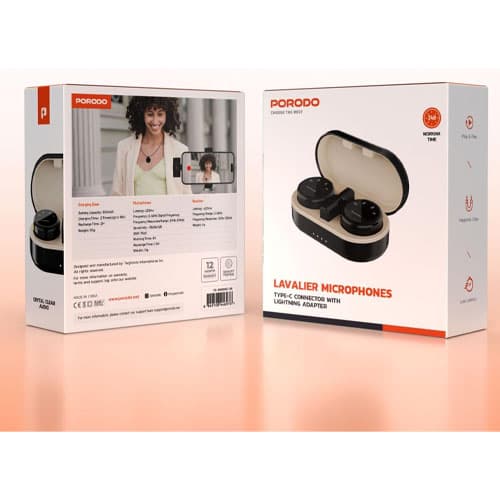 میکروفون تولید محتوا پرودو لاوالایر (Porodo Microphone Professional Lavalier) — تصویر ۵