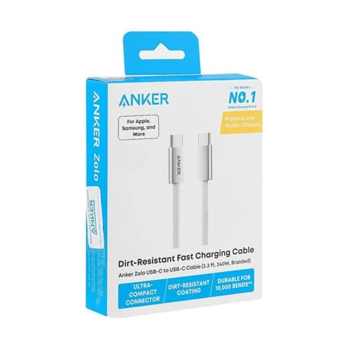 کابل شارژ انکر تایپ سی به سی 90 سانتی‌متری (Anker Zolo USB-C To USB-C Cable 3.3 ft 240W A8060) — تصویر ۴