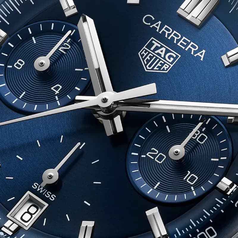 تگ هویر Carrera Chronograph 39 استیل | صفحه آبی و بند استیل Beads-of-Rice | رفرنس CBS2212.BA0048 — تصویر ۹