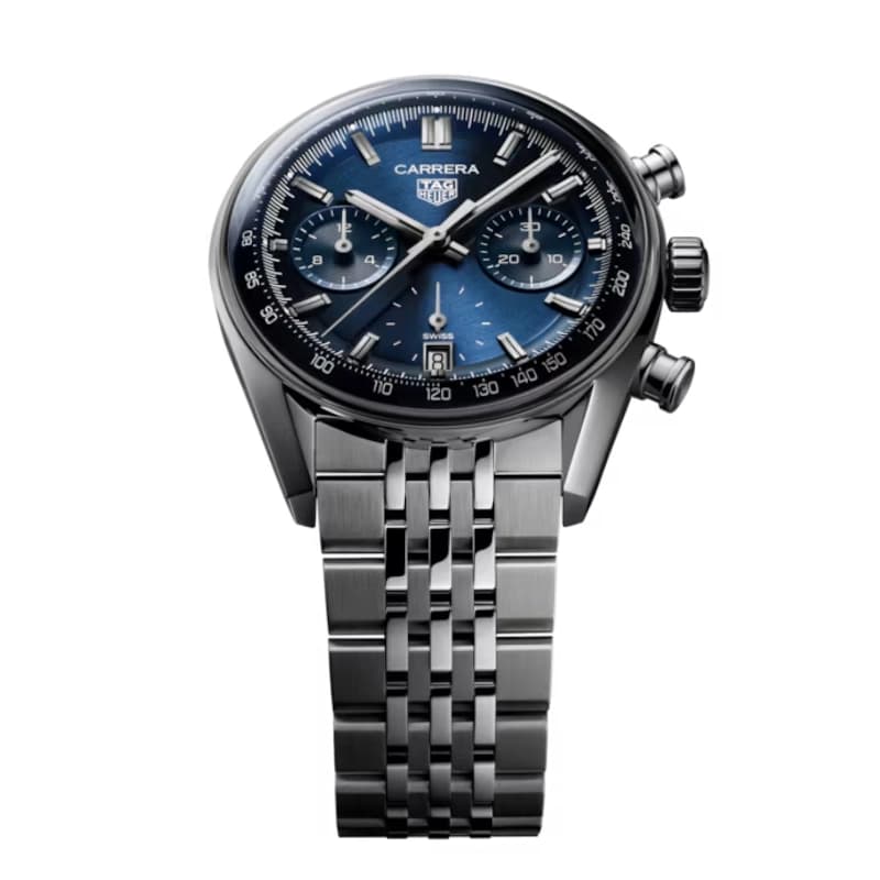 تگ هویر Carrera Chronograph 39 استیل | صفحه آبی و بند استیل Beads-of-Rice | رفرنس CBS2212.BA0048 — تصویر ۸