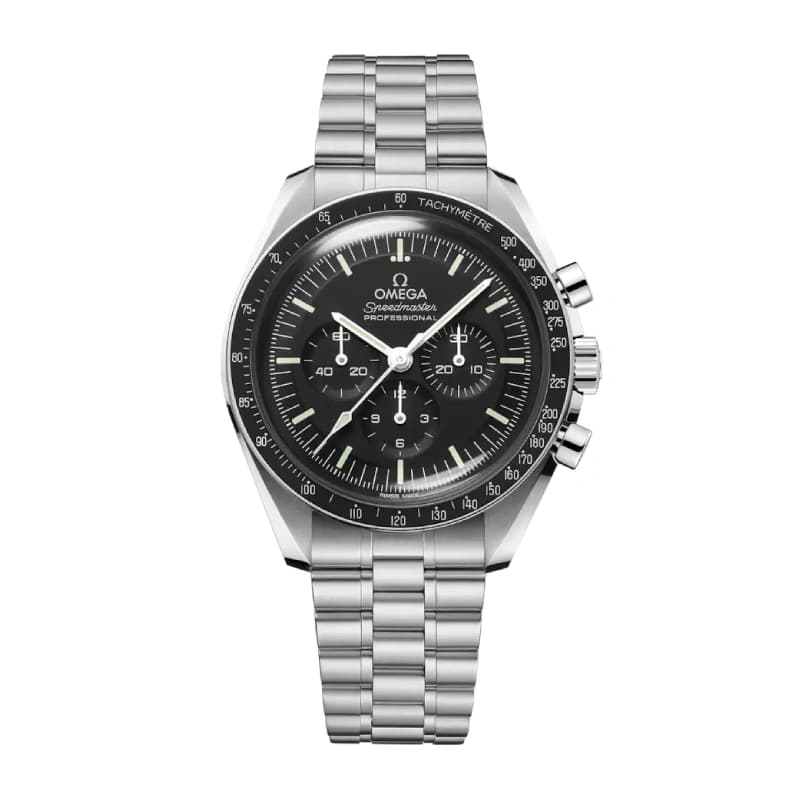 امگا Speedmaster Moonwatch Professional 42 استیل، صفحه مشکی، شیشه هسالایت و بند استیل | رفرنس 310.30.42.50.01.001 — تصویر ۲