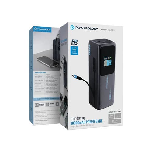 پاوربانک پاورولوژی ساندرآمپ 30000 میلیآمپری 140 وات (Power Bank Powerology Thunderamp 30000mAh 140W) — تصویر ۸