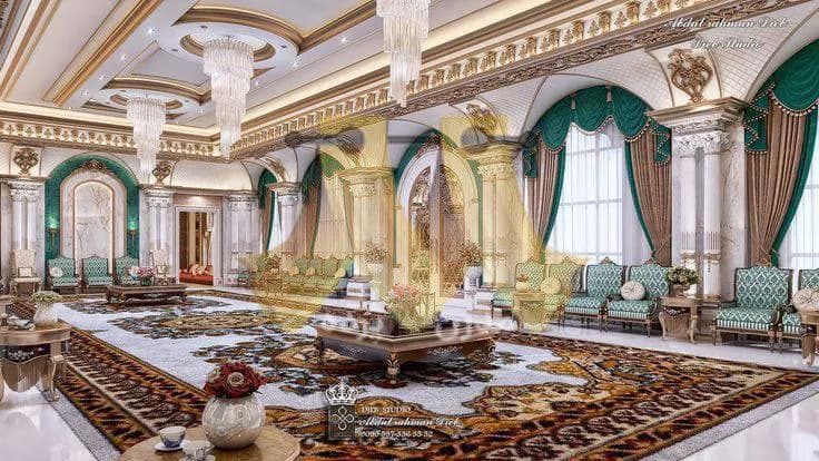 پرده کلاسیک هتلی سبز